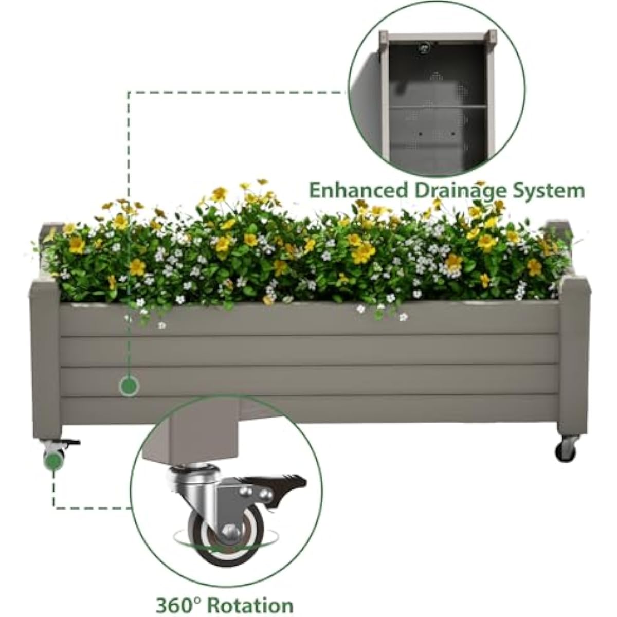 360도 높이 조절 가능한 화단 °   회전식 바퀴와  - Smart Garden Raised Bed 리뷰 및 가격